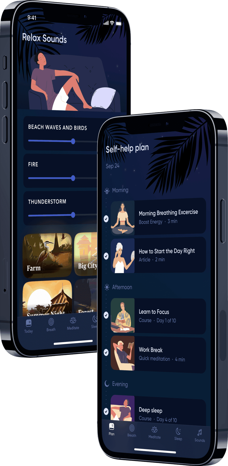 שני טלפונים המציגים תכונות אימון PILATIX